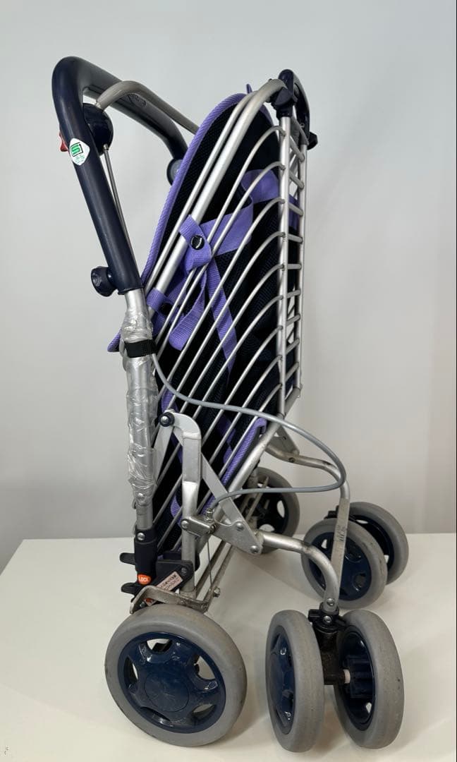 ユーバ産業 シルバーカー ワイヤーカート ブレーキ付 メッシュ紺