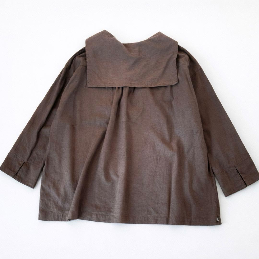 nest Robe ネストローブ ブラウン セーラー襟 長袖シャツ ブラウス