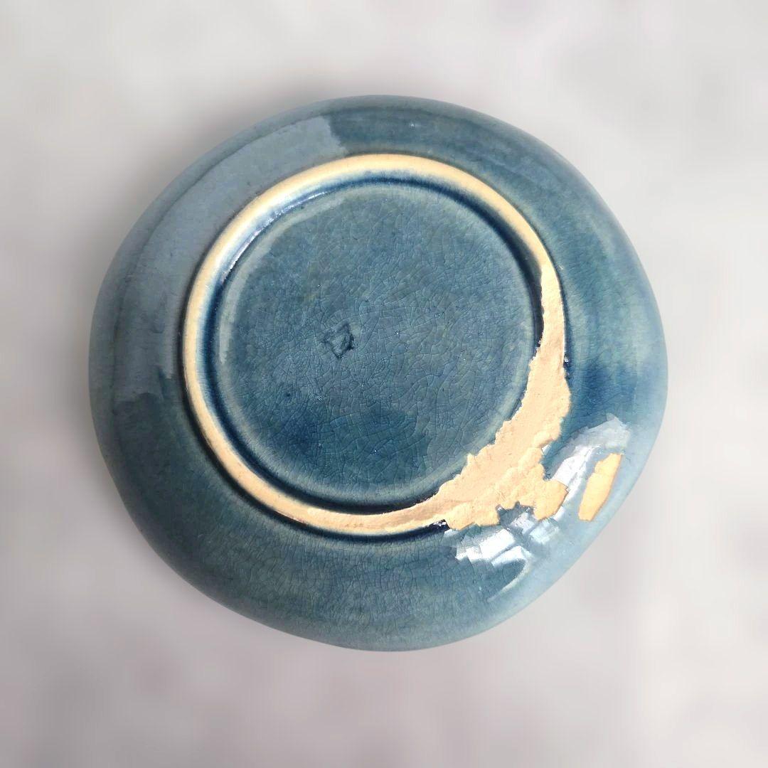 淡路 珉平焼 小皿 ドラゴン 龍 江戸 明治 アンティーク 骨董 金継ぎ