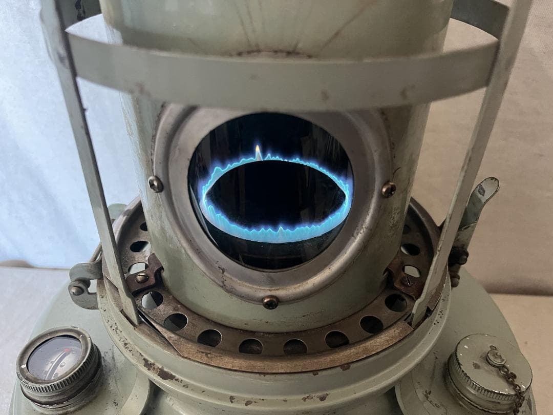 超希少【Aladdin】 アラジン ブルーフレーム16型 赤ハンドル 箱付き