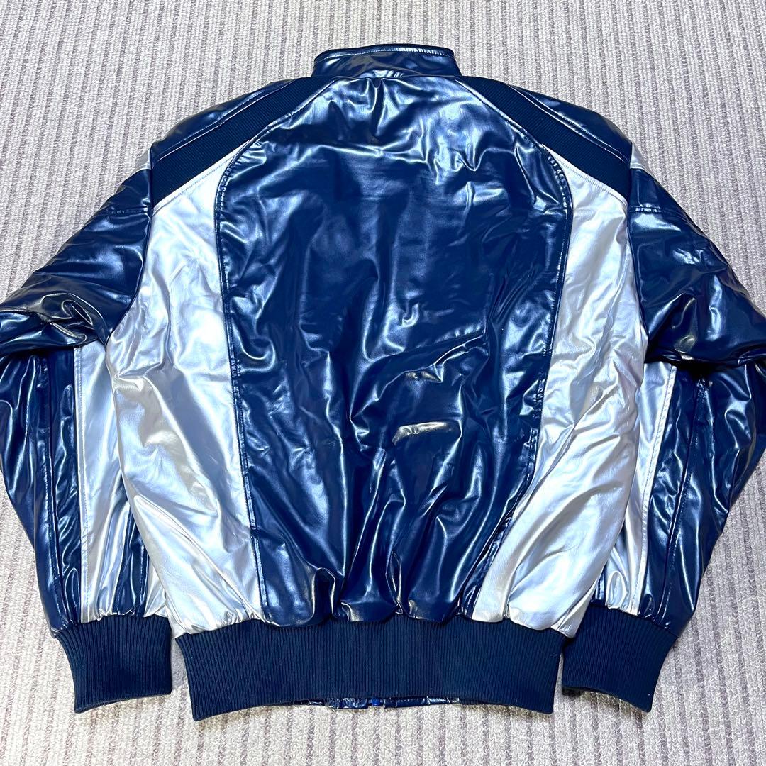 MIZUNO 高校野球部 グランドコート グラコン ジャンパー 紺＆銀 光沢