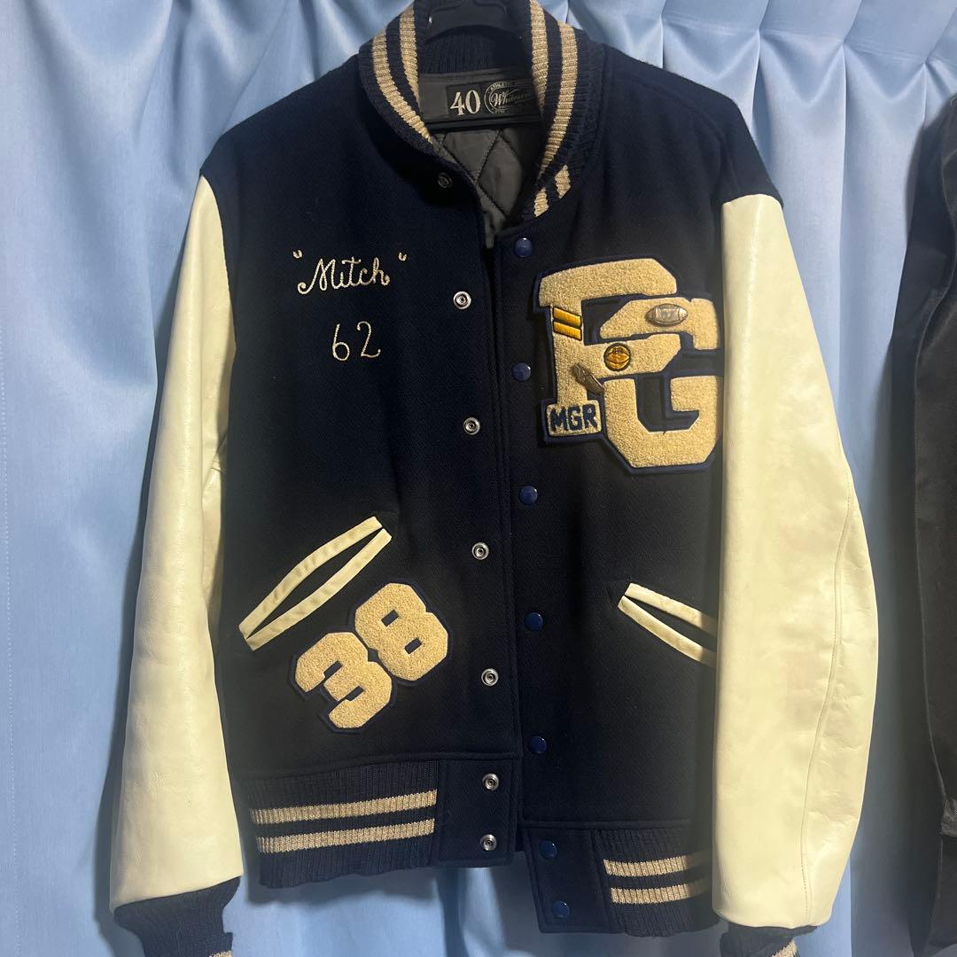 Whitesville 刺繍スタジャン サイズ40 ネイビー Whitesville 刺繍スタジャン サイズ40 ネイビー 安い 通販