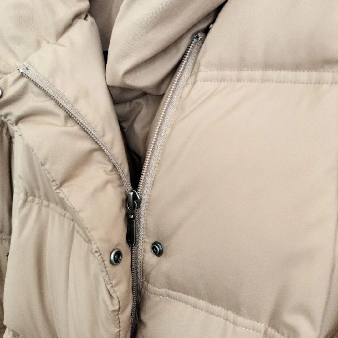 ベージュ フード付き ダウンジャケット - メルカリ