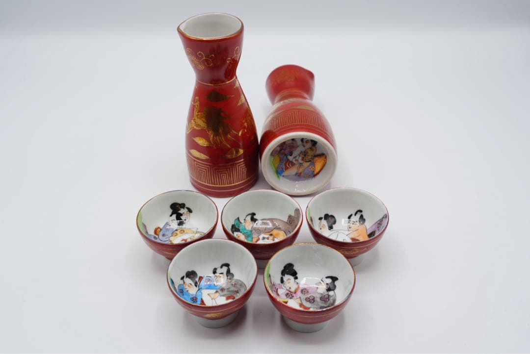 九谷焼　酒器　春画　徳利　お猪口　ぐい呑み　酒器セット 美濃焼 toki minoyaki japan 酒器 セット 酒器セット お猪口 徳利