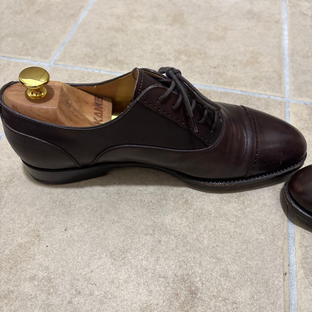 【RAYMAR】24.5cm 革靴　ダークブラウン クォーターブローグ　レイマー