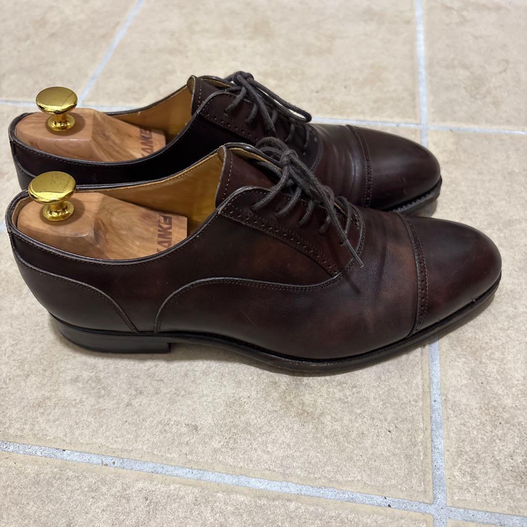 【RAYMAR】24.5cm 革靴　ダークブラウン クォーターブローグ　レイマー