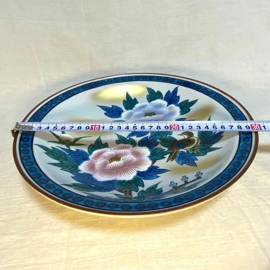 九谷焼 皿 飾皿 松山 金襴手 金彩 共箱⑨