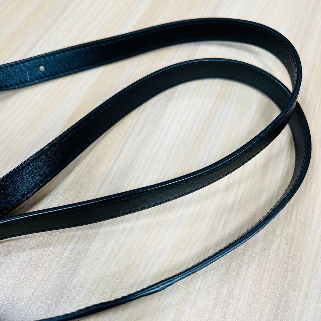 スマイソン ショルダーバッグ 黒 レザー クォータームーン クロス