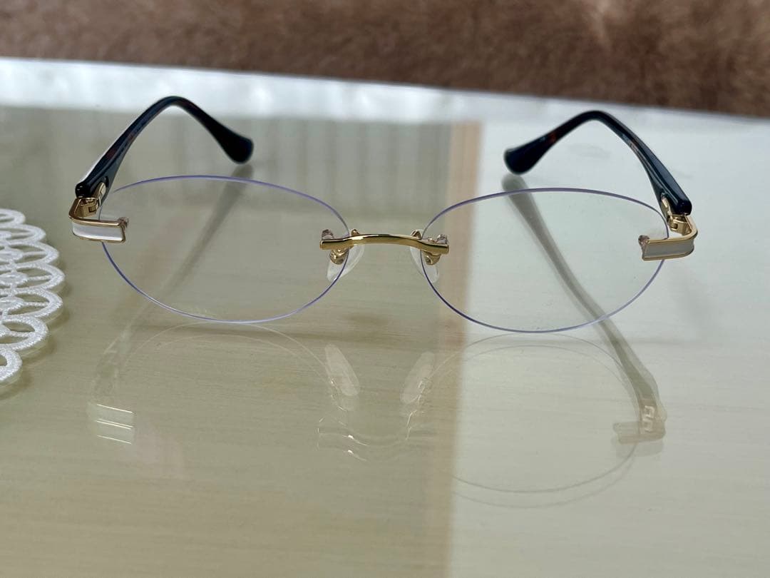 アイブレラ クリアピュアWH×BRサングラス UV フチなし ブルーライトカット