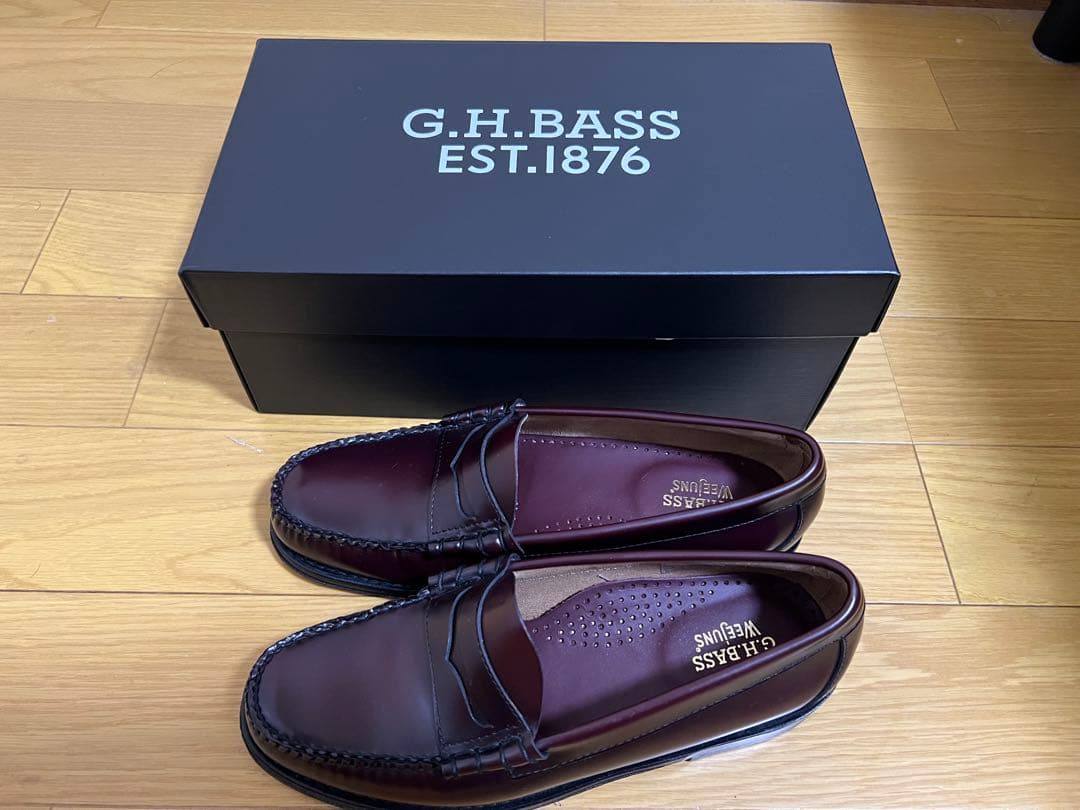 ローファーメンズ 27 G.H.Bass ジーエイ チバス 本革 レザー茶色