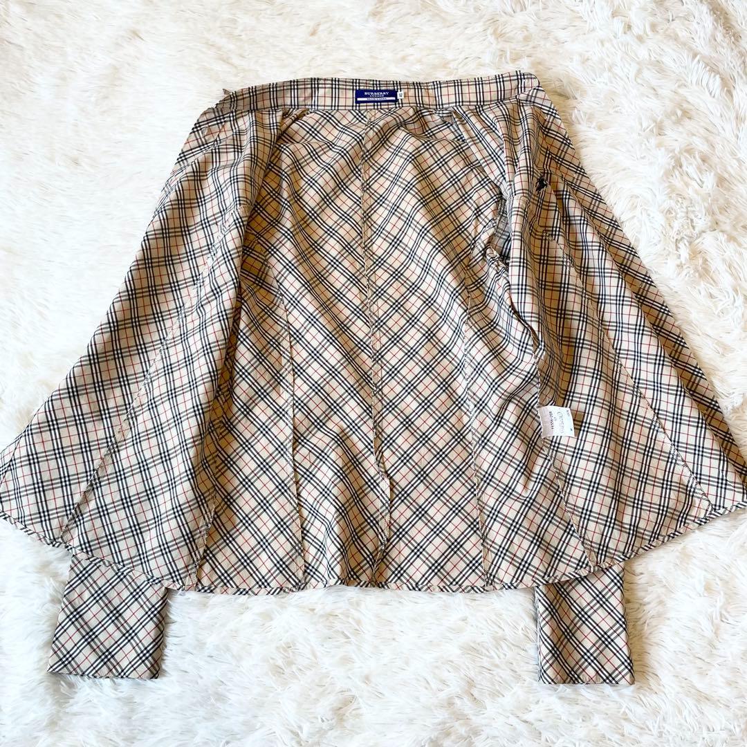 バーバリーブルーレーベル ノバチェック シャツ Yシャツ 刺繍ロゴ