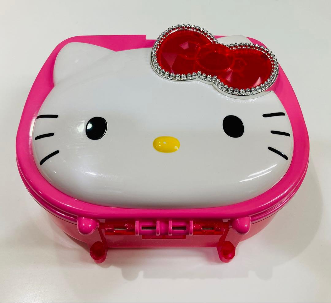 ハローキティ プラスチック バッグ ミラー付き 小物ケース ピンク