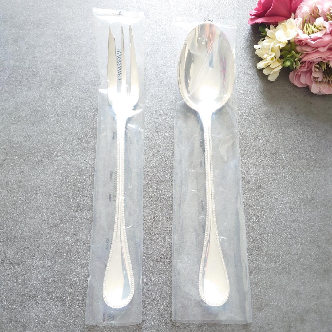 美品 クリストフル パール サービングフォーク サービングスプーン 美品 クリストフル パール サービングフォーク サービングスプーン