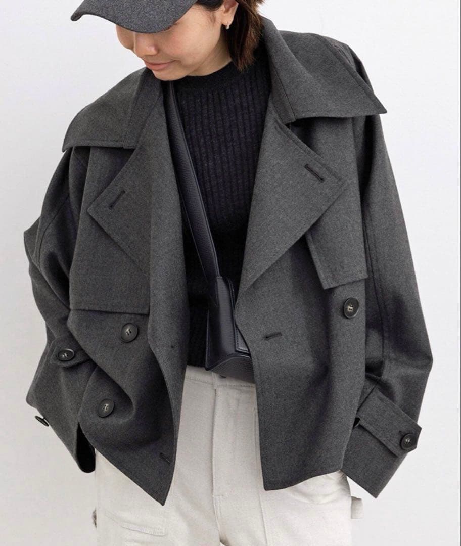 リップ L'Appartment MINITZ SHORT TRENCH リップ L'Appartment MINITZ SHORT TRENCH Short Trench with Snap Front