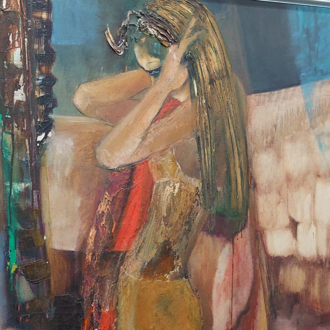 絵画 油絵 『装う』抽象画 二見純子作 100号 匿名配送 - メルカリ