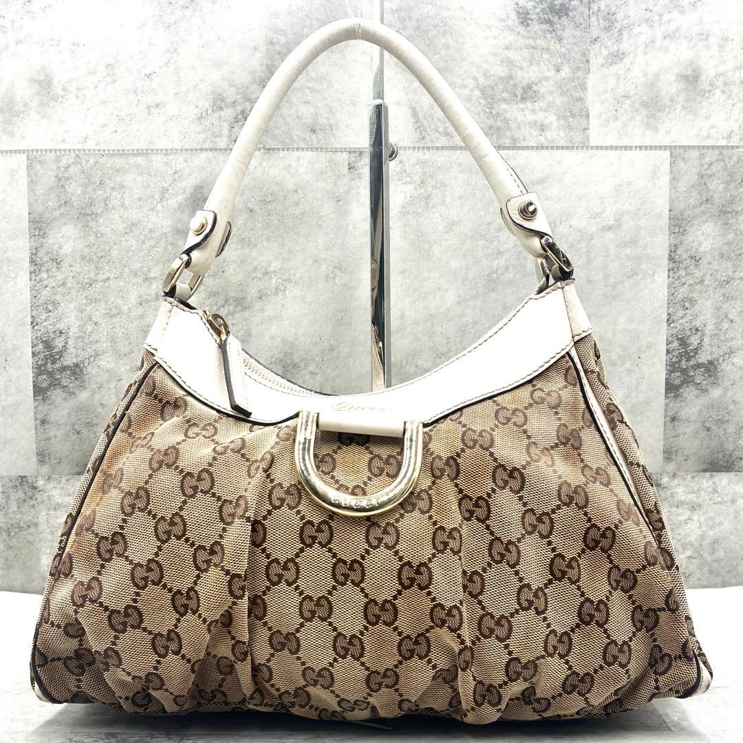 良品 グッチ アビー GGキャンバス ワンショルダー ハンドバッグ Y2K
