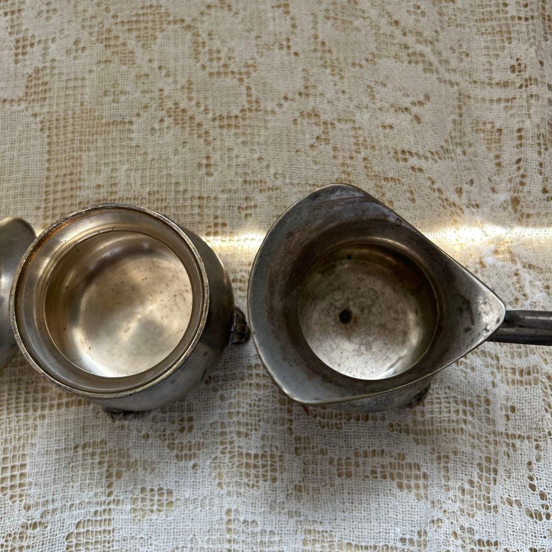 アンティーク・ヴィンテージ・4点・銀製ベルギー・コーヒー紅茶シュガー
