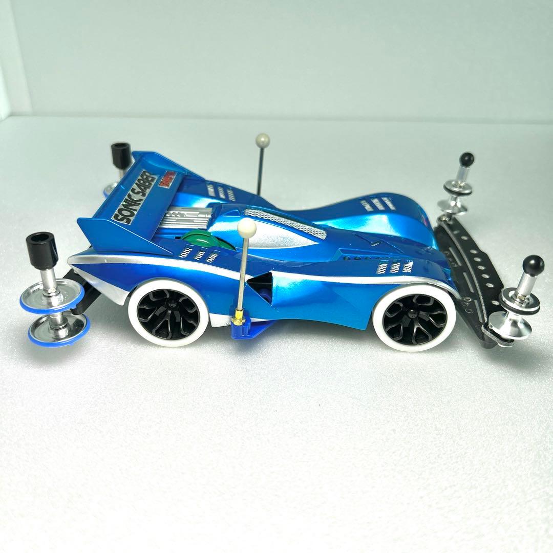 ミニ四駆 ソニックセイバー 肉抜き クリヤーブルー シルバーリーフ
