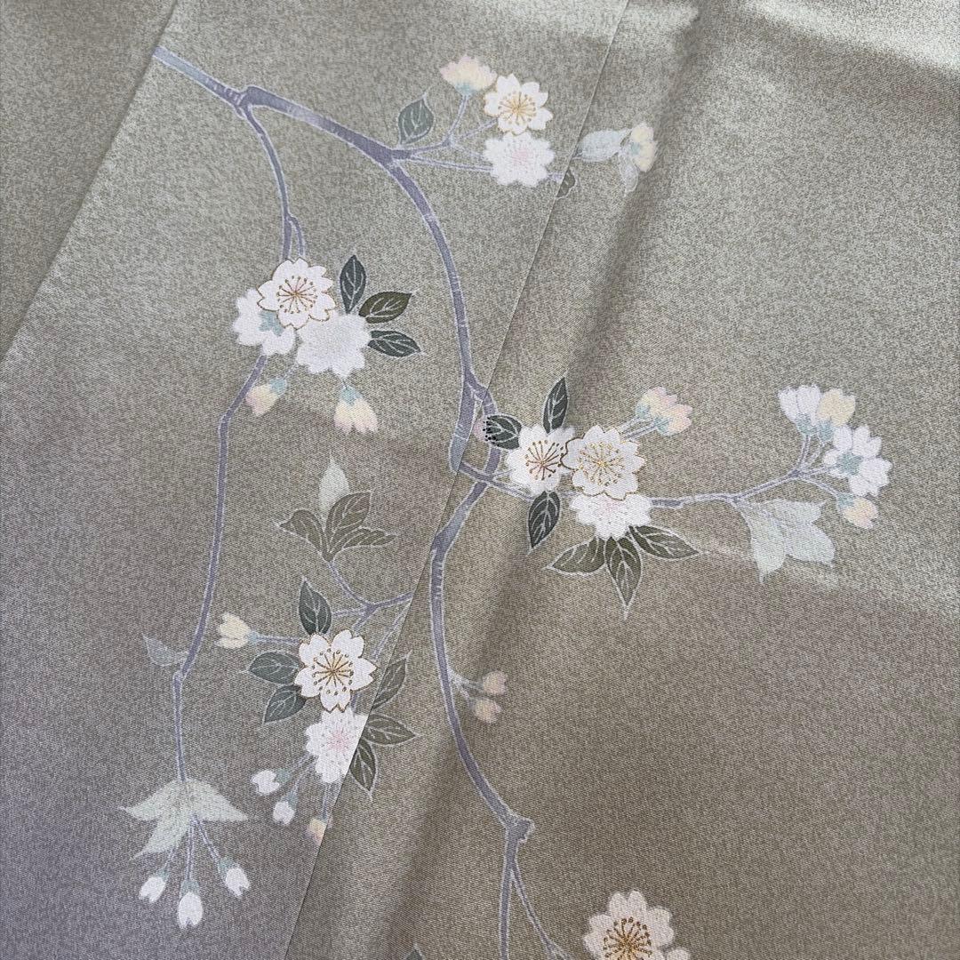 □E5809□未使用品□正絹□若芽色 加賀友禅 刺繍 袷 訪問着□丈160裄65