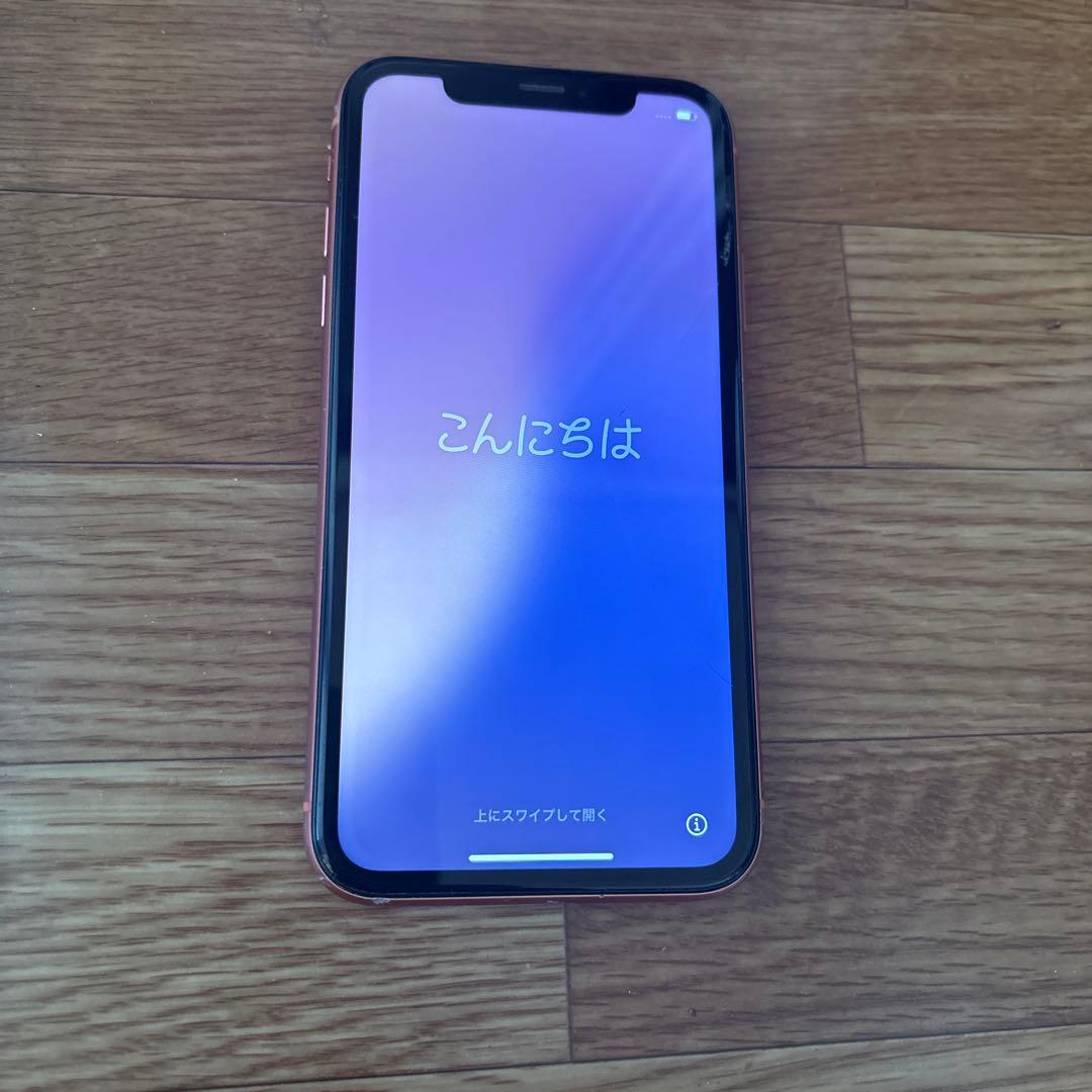 ジャンク品　【simロック解除済】iPhonexr コーラル SIMロック解除済】docomo iPhoneXR A2106 (MT0T2J/A) 128GB コーラル