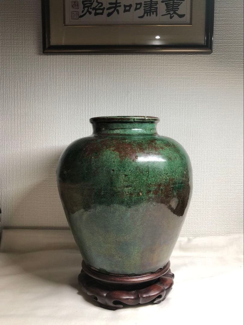 綠釉大壺。清時代。インドネシア国立美術館副館長認定書。古美術。骨董品。舊家藏出。 古美術 吉戸 - 漢緑釉小壷 | 古美術品専門サイト fufufufu.com