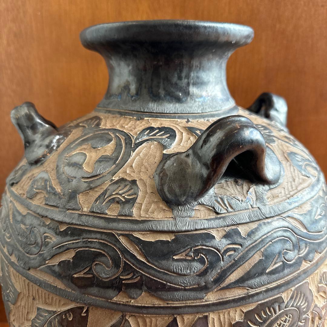 壺屋焼 故【島袋常明】エジプト紋大壺 やちむん - メルカリ