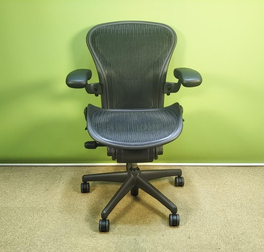 bj　アーロンチェア　Aサイズ　フル装備　レバー式可動肘　前傾機能有り　中古品 中古】アーロンチェア（ポスチャー フル装備） Herman Miller/ハーマン