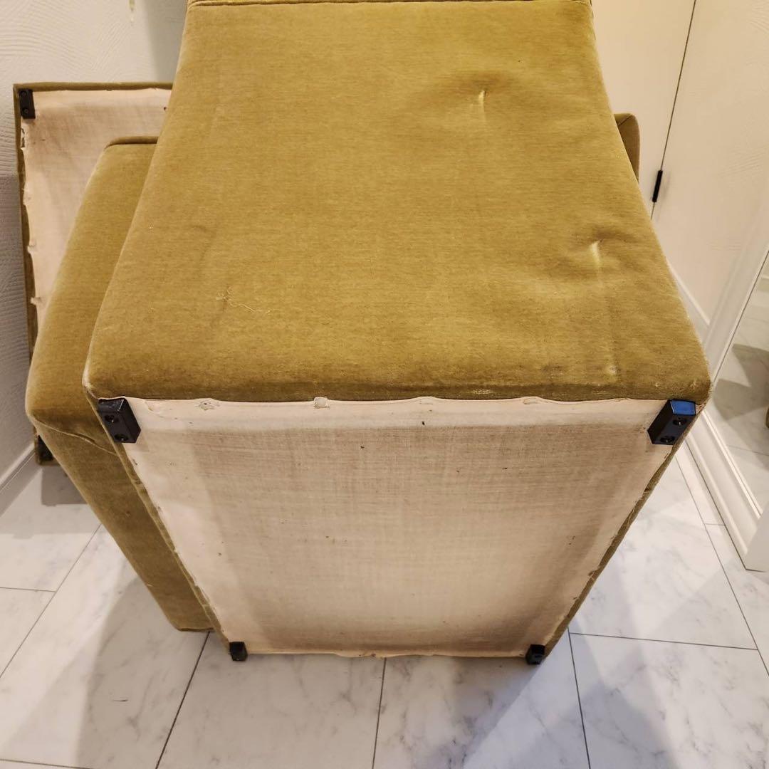 オールドカリモクkarimoku 1人掛けアームソファ1脚 ストライプ