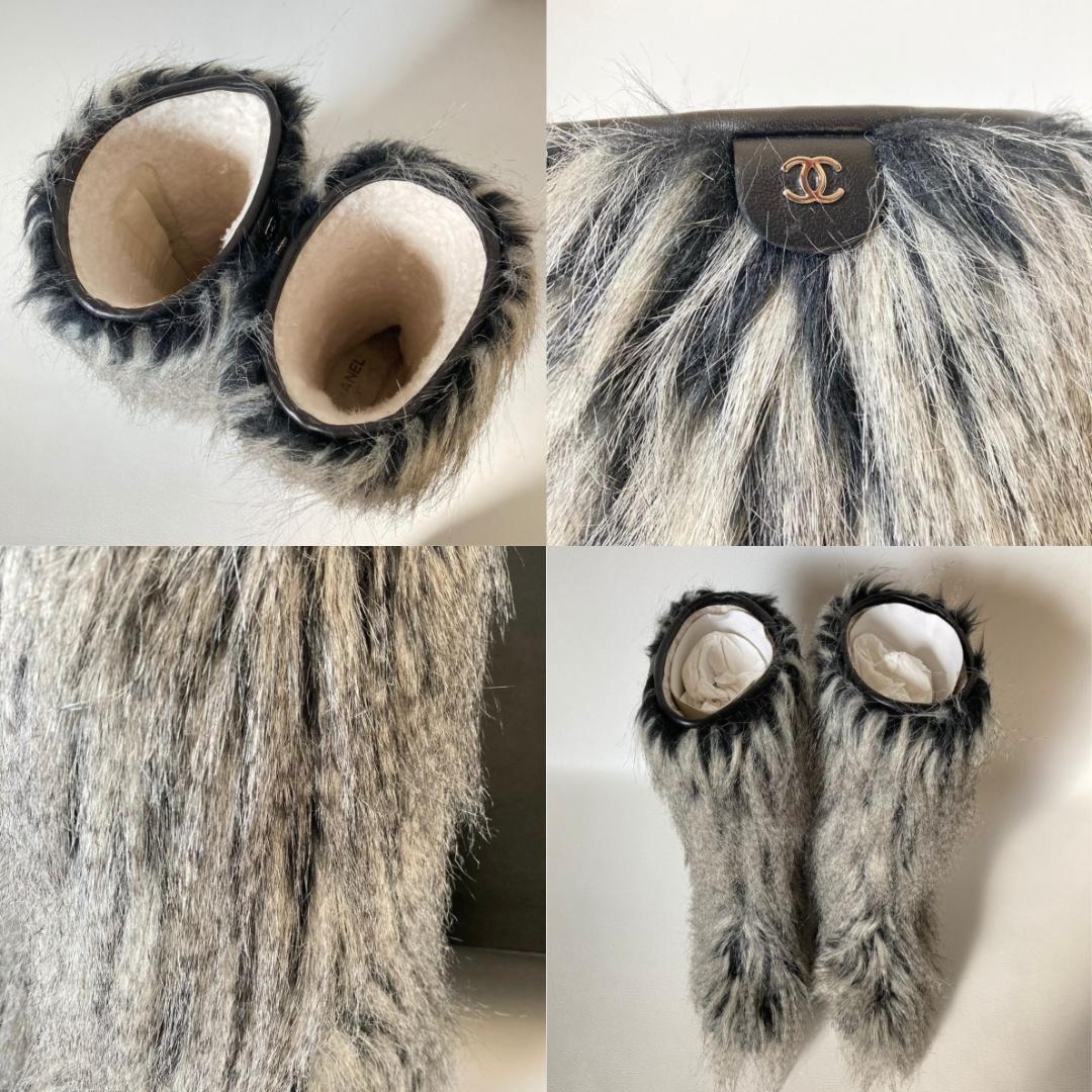 新品未使用】 CHANEL シャネル ファンタジーファーブーツ グレー 希少