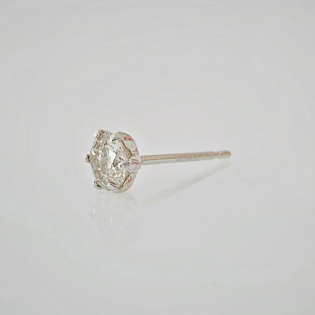 プラチナ 天然 ダイヤ 0.15ct 片耳ピアス！②