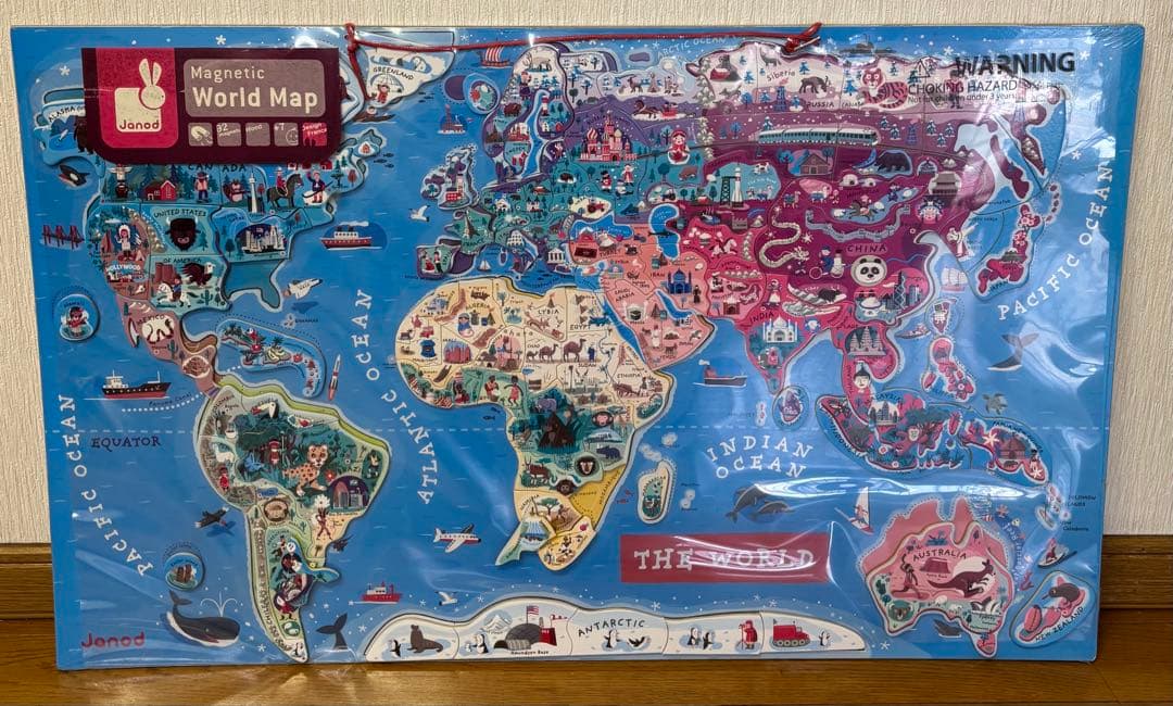 ジャノー　世界地図　パズル　ワールドマップ Janod ジャノー]パズル・ワールドマップ - 木のおもちゃ 赤ちゃんの