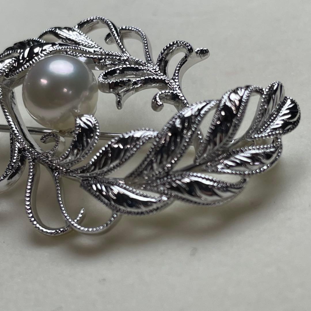 ミキモト アコヤ真珠 ブローチ 7.0mm SILVER