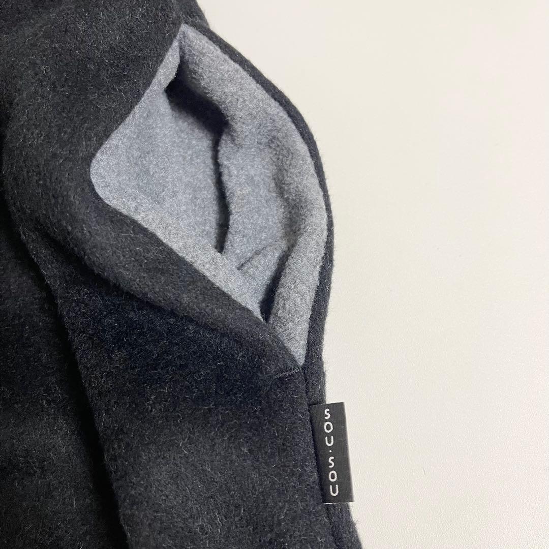 SOUSOU ソウソウ 貫頭衣 Kantoui ウール混 ワンピース ブラック