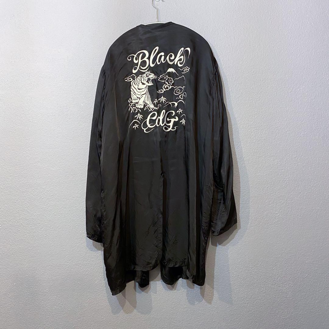 ブラックコムデギャルソン 刺繍キュプラガウン スカジャン サイズL