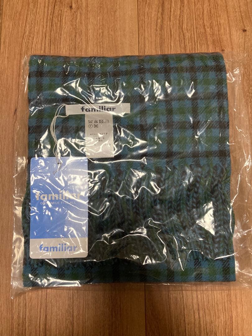 ファミリア 青チェック familiar マフラー 新品未使用 完売品 - メルカリ