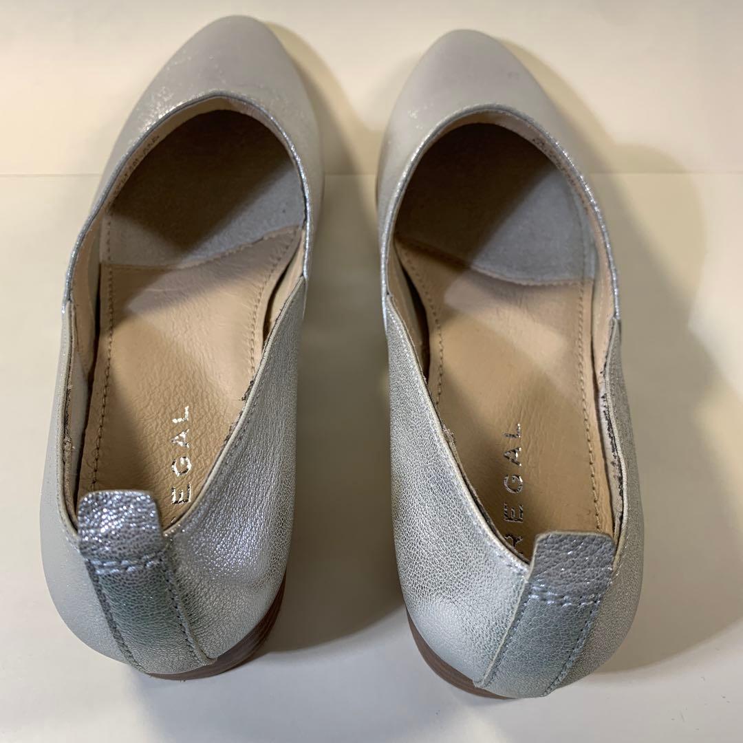 REGAL シルバー フラットシューズ 24.5cm