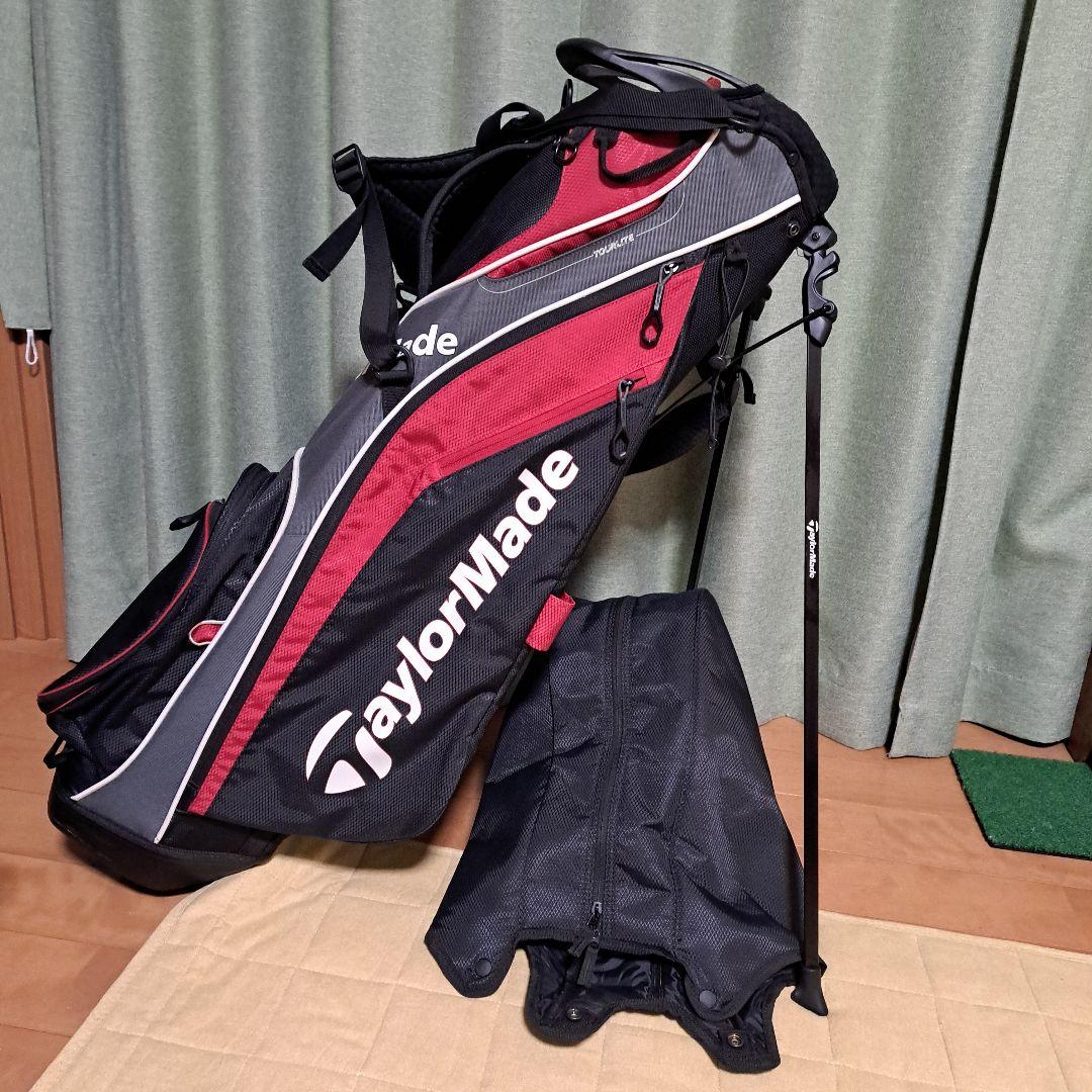 TaylorMadeスタンド式キャディバッグ 黒/赤。フード付き。極美品！ TaylorMade（テーラーメイド） プロ スタンドキャディバッグ : GDO