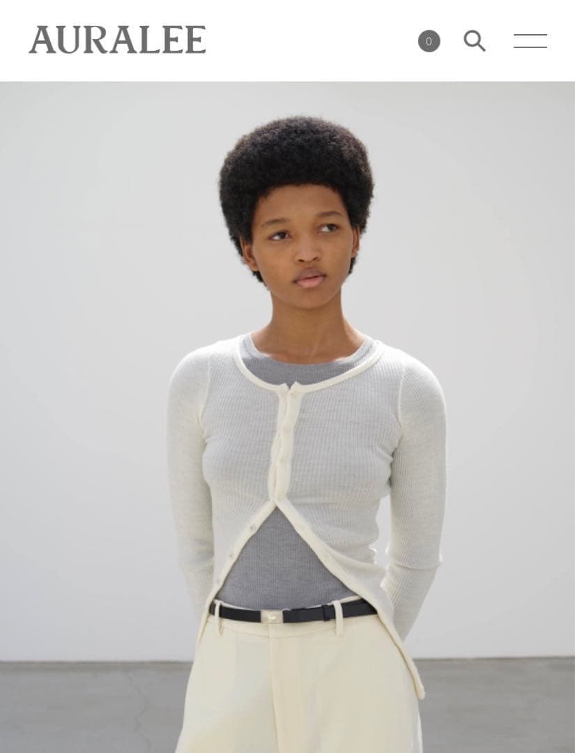 AURALEE オーラリー WOOL SOFT RIB CARDIGAN - メルカリ