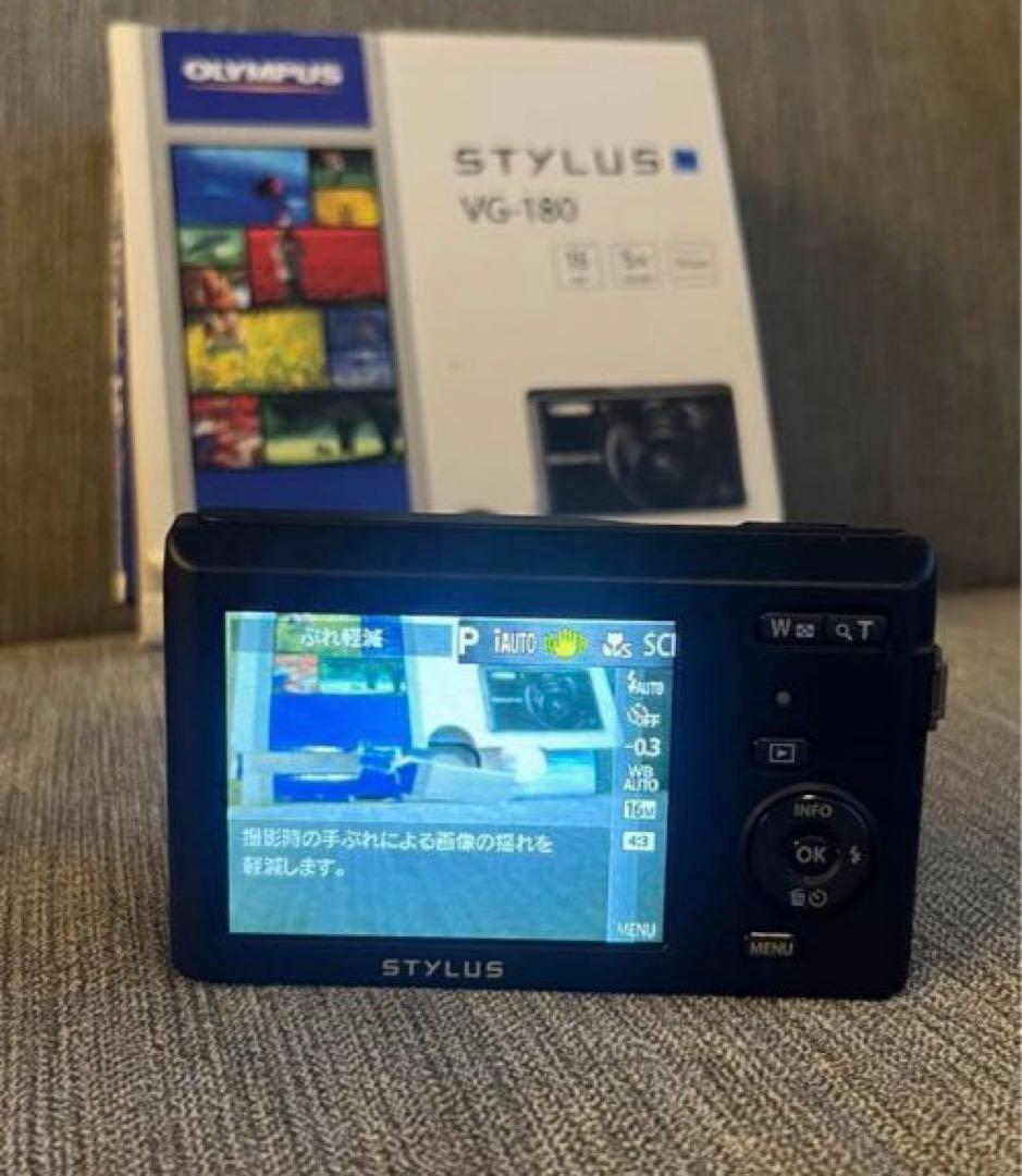 OLYMPUS STYLUS VG-180 Black オリンパス デジカメ 黒 - メルカリ