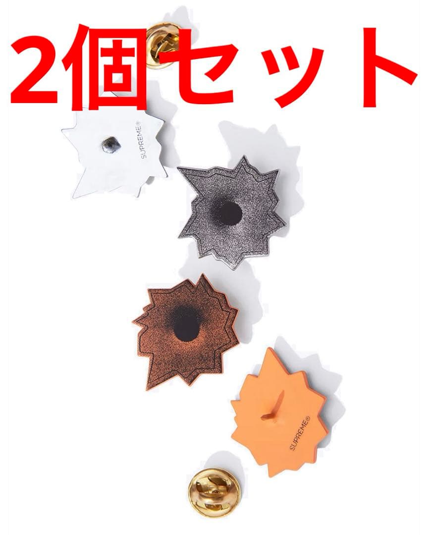 Nate Lowman Supreme Bullet Hole Pinピンズ弾痕