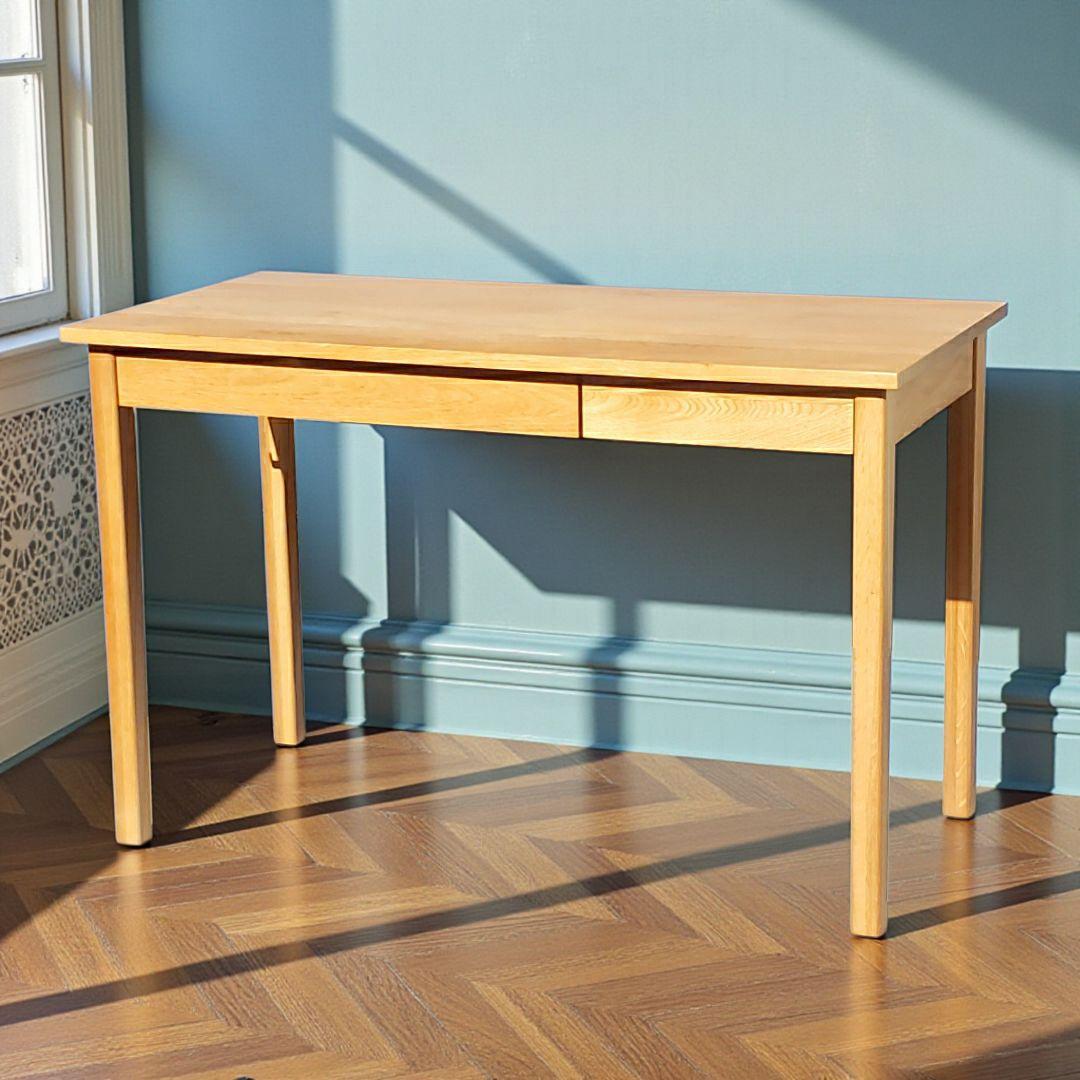 希少 廃盤 無印良品 無垢材デスク 引出付 オーク材 幅110cm 天然木 無垢材デスク（引出付）・オーク材 | 無印良品