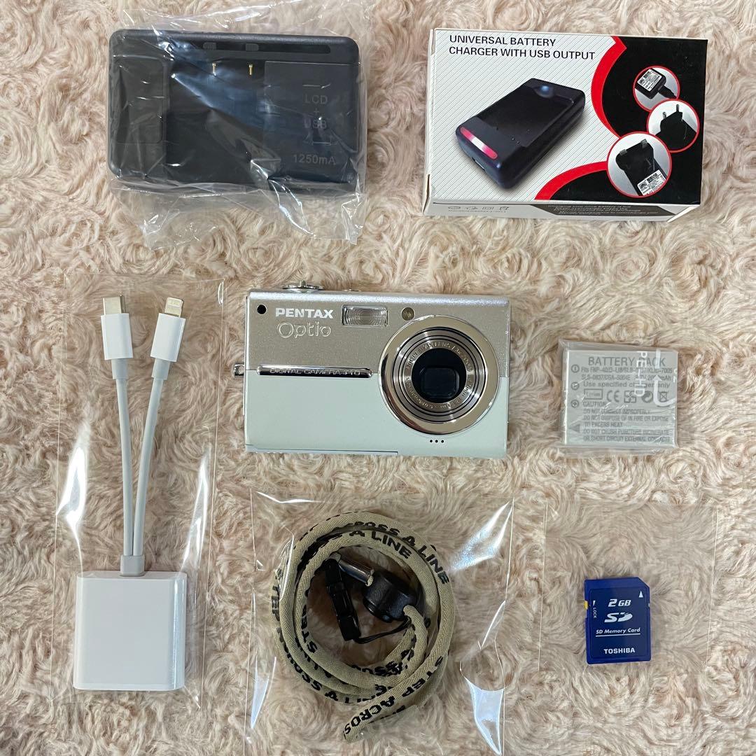 動作確認済✨PENTAX Optio T10✨スマホ転送OK ツートンカラー♪ - メルカリ