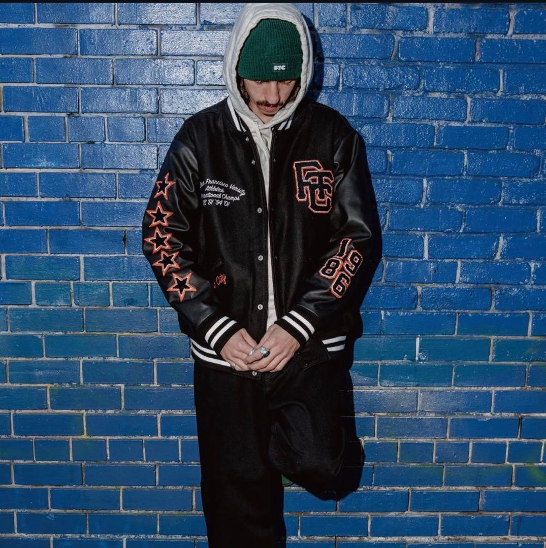 ftc SF VARCITY JACKET サンフランシスコ　スタジャンM 黒 FTC SF VARSITY JACKET