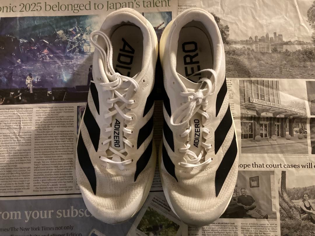 チ*グ様 ADIZERO evo sl ホワイト/ブラック 27.5cm