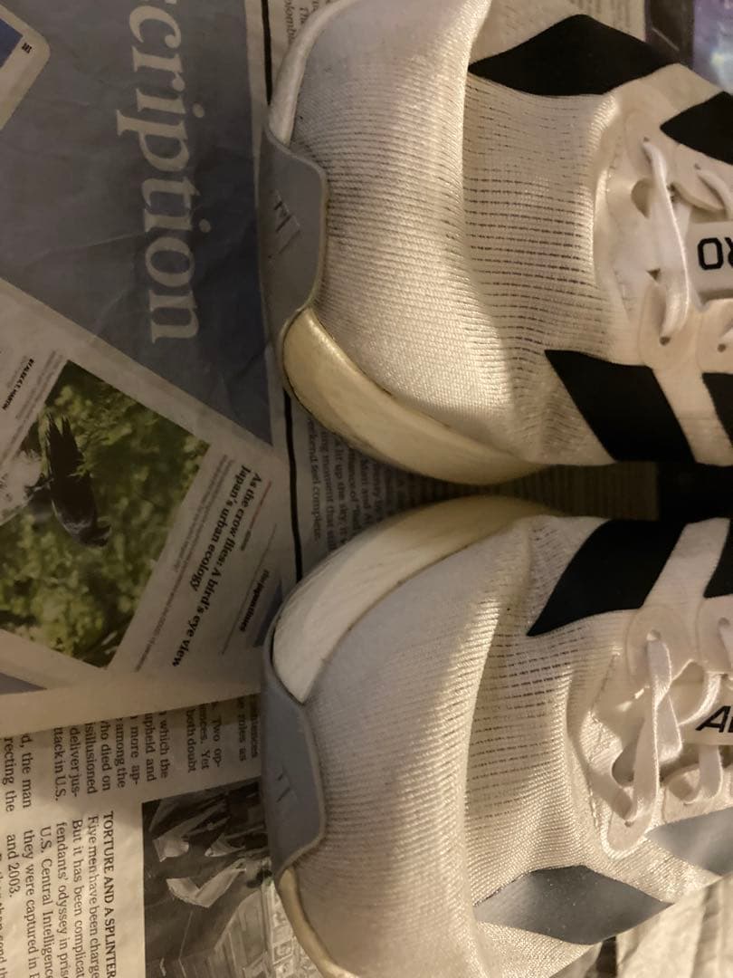 チ*グ様 ADIZERO evo sl ホワイト/ブラック 27.5cm