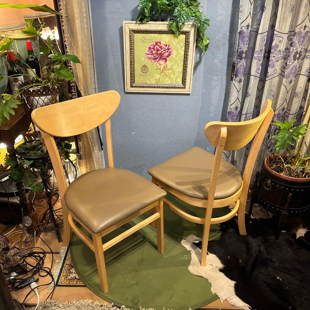Sale L1 2脚セット 座面色変更可 ラウンドバック ダイニングチェア