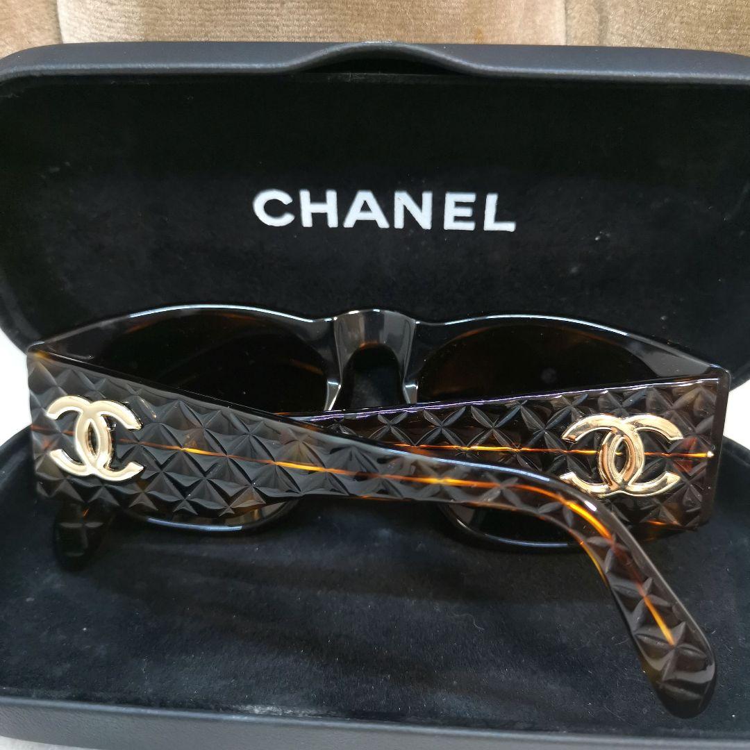 極美品】シャネルCHANELマトラッセ大ココマークべっ甲サングラス