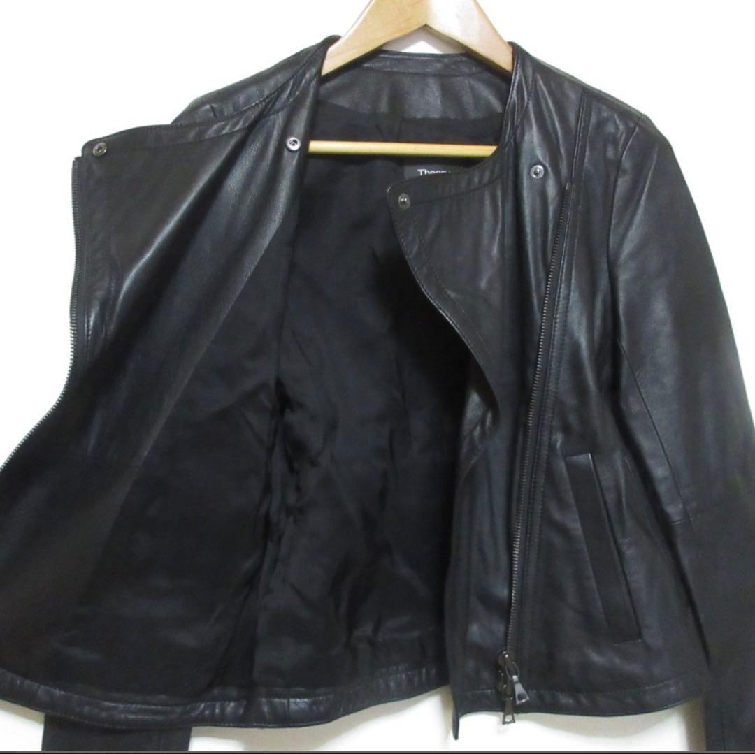 美品特価✨ theory セオリー ラム レザー ライダース 羊革 ジャケット