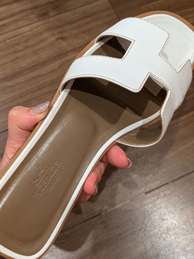 【MT】HERMES サンダル 《オラン》 オラン　ホワイト37　37.5