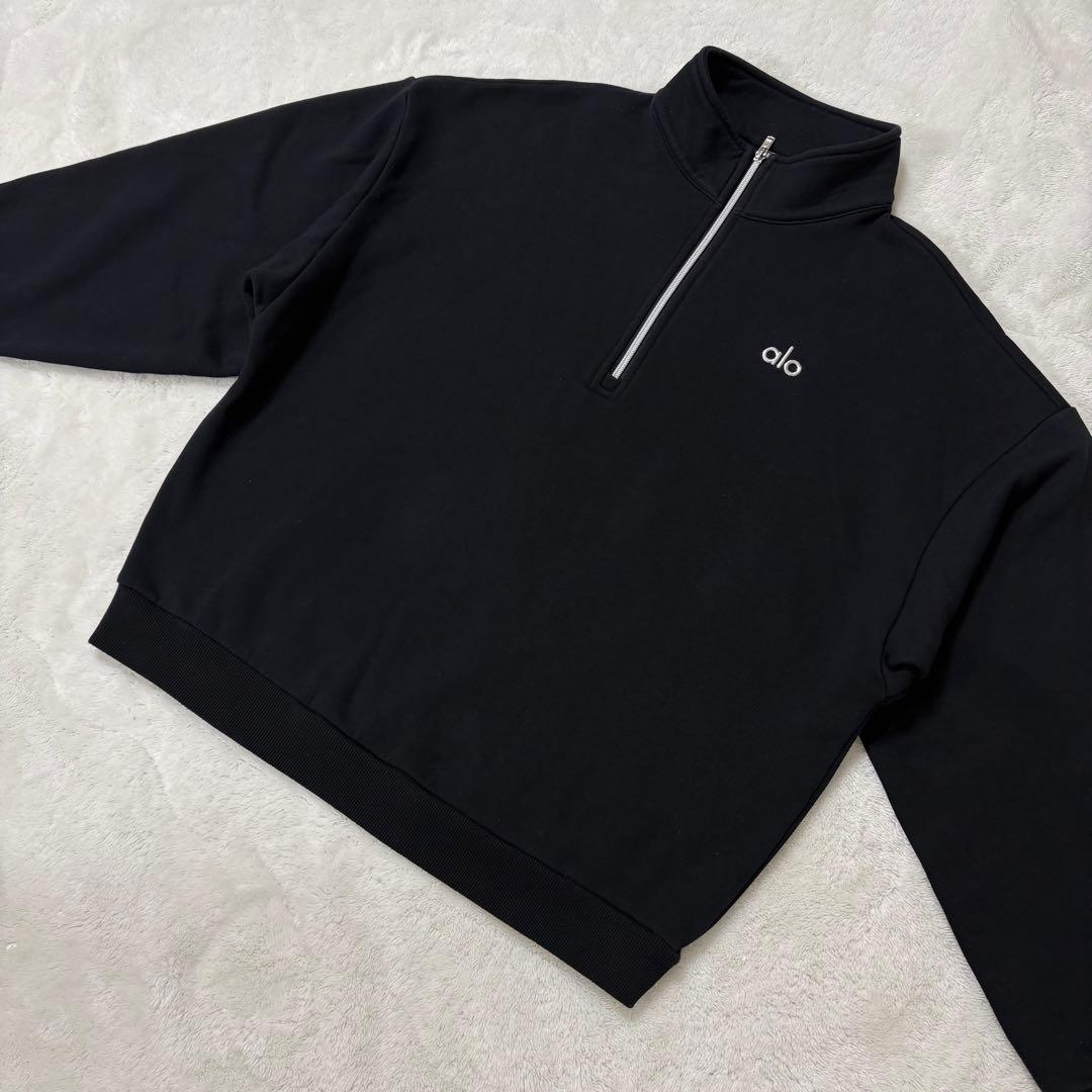 ALO Yoga ハーフジップ Mサイズ　スウェット　トレーナー　黒 楽天市場】Alo Yoga スウェット ハーフジップ アローヨガ Accolade 1/4